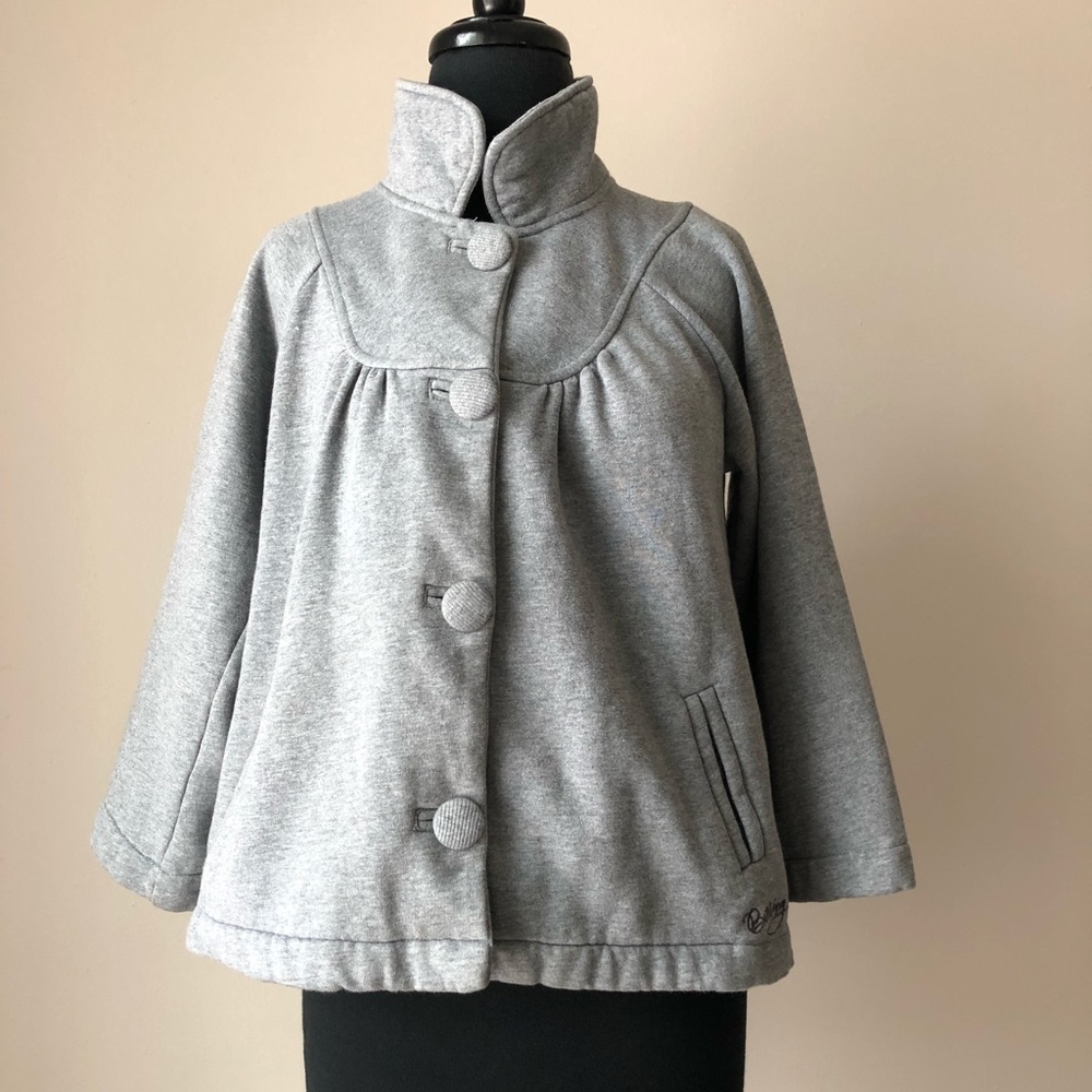Billabong Gray Caplet Cropped Sweater Coat